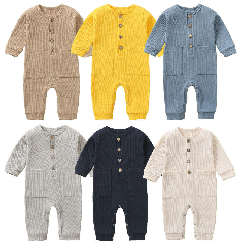 Premium Cotton-Bamboo Long Sleeve Baby Rib Romper