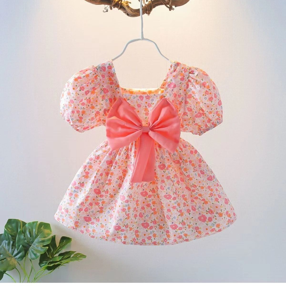 Baby Girls' Summer Floral Puff Sleeve Dress  (Age 1-4 Years)